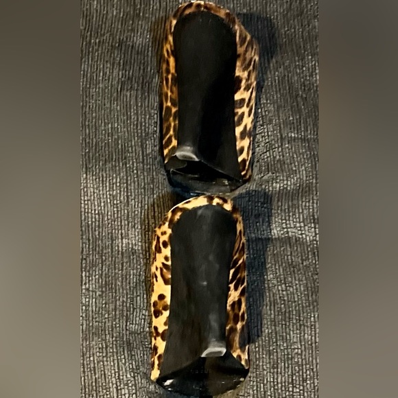 Prada Leopard - Print Dyed Calf Wedge Slides Size 37/7 - Picture 9 of 13
